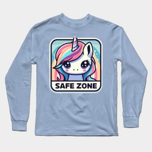 Cute unicorn safe zone Long Sleeve T-Shirt